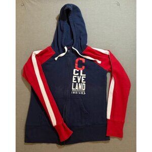 Cleveland Indians G-III 4HER BY CARL Baseball Sweatshirt M Blue Full Zip Hoodie.